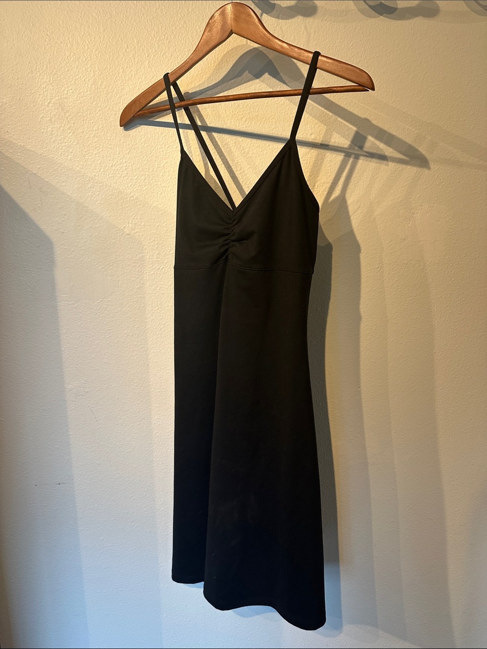 Prana Black Mini Slip Dress with Spaghetti Straps